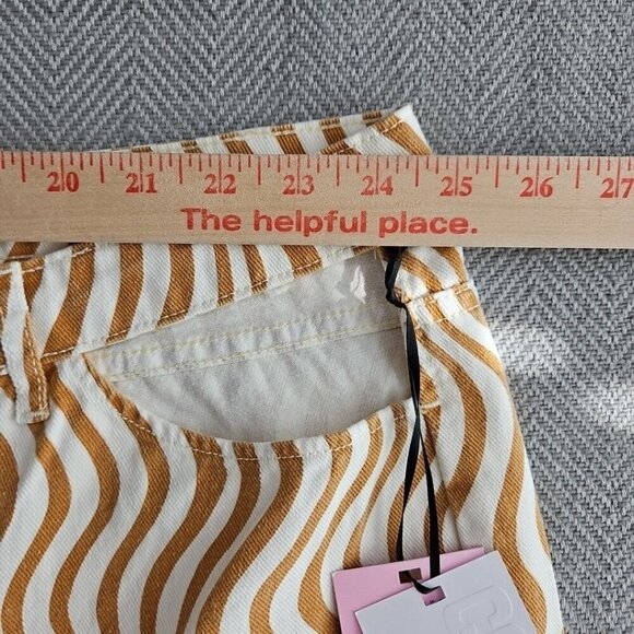 Future Collective Women's Jeans Size 26 Slim Straight Cream/Yellow Alani Noelle - Picture 13 of 16